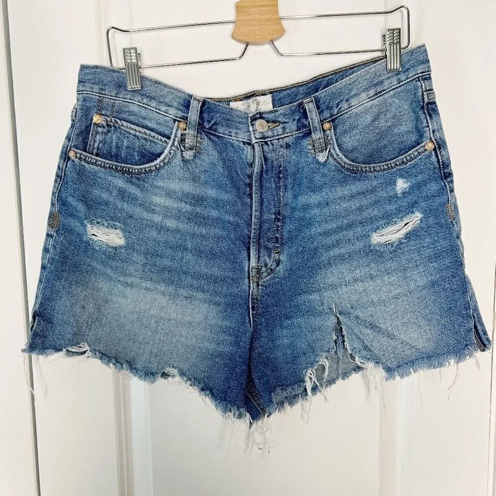 Free People x We The Free Makai Cutoff Denim Jean Short Distressed SZ 32